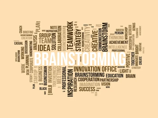 Word Cloud Bakgrund Koncept För Brainstorming Kreativ Innovation Idé Brainstormar — Stock vektor