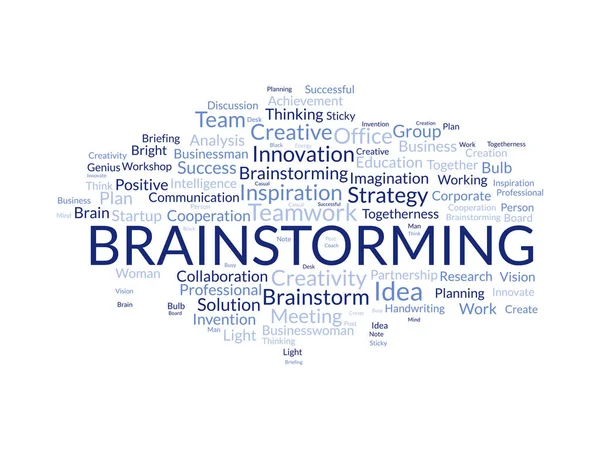 Έννοια Συννεφιού Word Για Brainstorming Δημιουργική Καινοτομία Ιδέα Καταιγίδας Ιδεών — Διανυσματικό Αρχείο