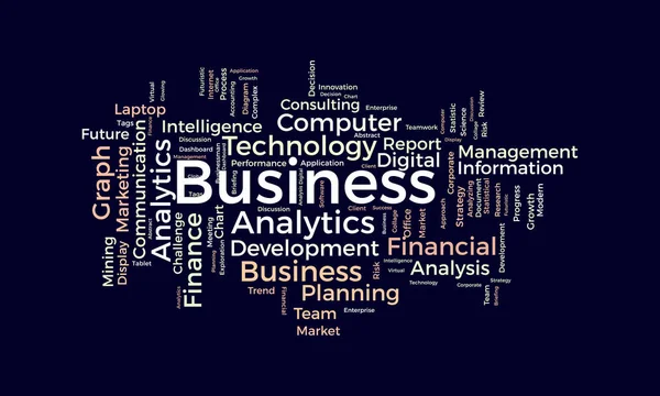 Word Cloud Background Concept Business Analytics Financial Intelligence Analytics Can — Stock Vector