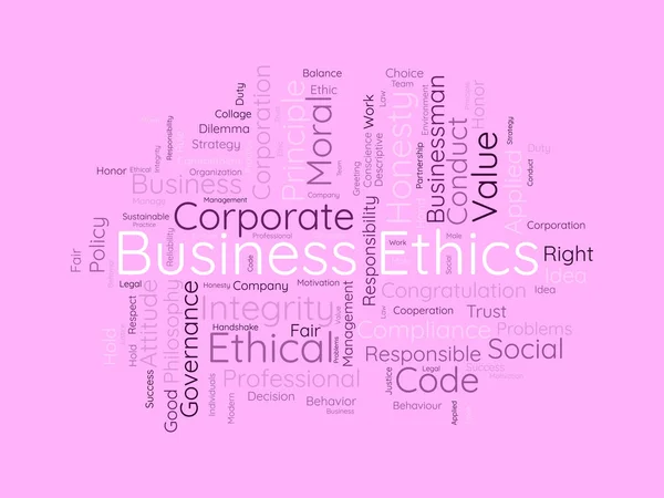 Έννοια Συννεφιού Word Για Επιχειρηματική Ηθική Εταιρική Ακεραιότητα Εταιρική Αρχή — Διανυσματικό Αρχείο