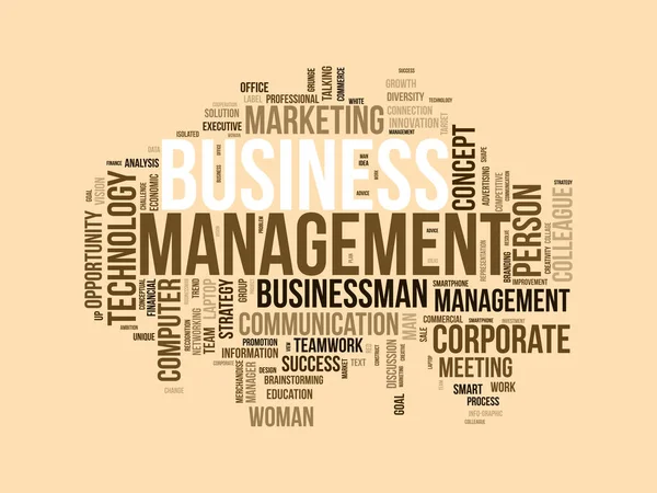 Word Cloud Background Concept Business Management Corporate Communication Marketing Solution — Stock Vector