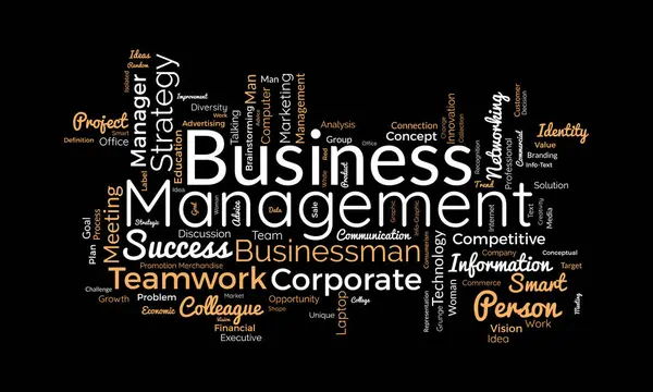 Conceito Fundo Nuvem Word Para Business Management Comunicação Corporativa Com —  Vetores de Stock