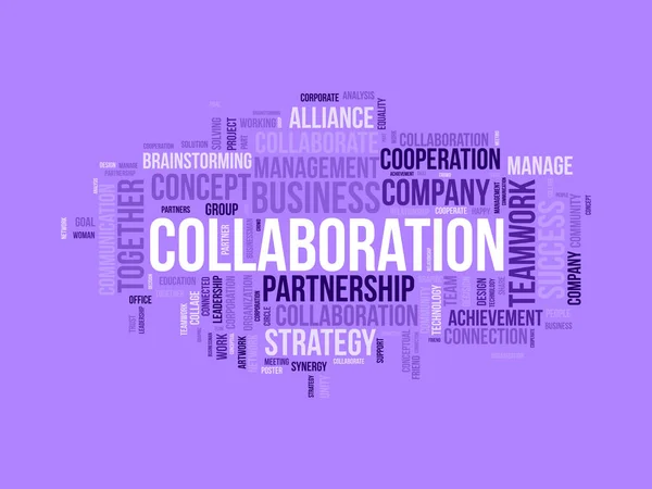 Word Cloud Background Concept Collaboration Company Teamwork Collaboration Success Strategy — Stock Vector