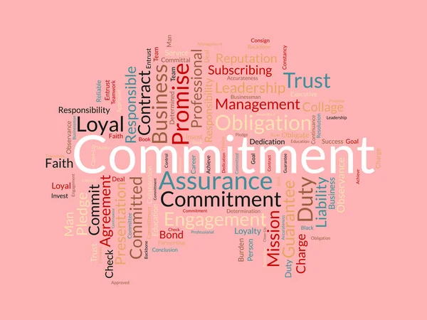 Concept Fond Nuage Word Pour Engagement Engagement Responsabilité Obligation Contractuelle — Image vectorielle