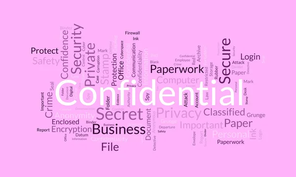 Concepto Fondo Nube Palabras Para Confidencial Autoridad Información Secreta Privacidad — Vector de stock