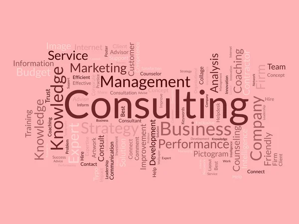 Word Cloud Achtergrond Concept Voor Consulting Business Service Oplossing Advies — Stockvector