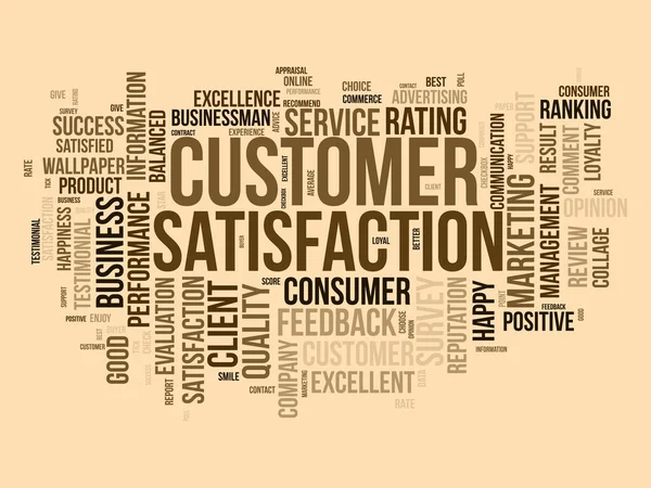 Word Cloud Background Concept Customer Satisfaction Client Service Quality Opinion — Stock Vector
