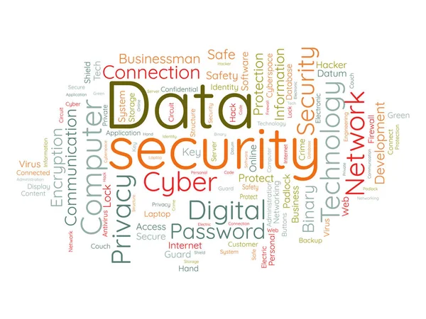 Concepto Fondo Nube Word Para Seguridad Datos Acceso Seguridad Tecnología — Vector de stock