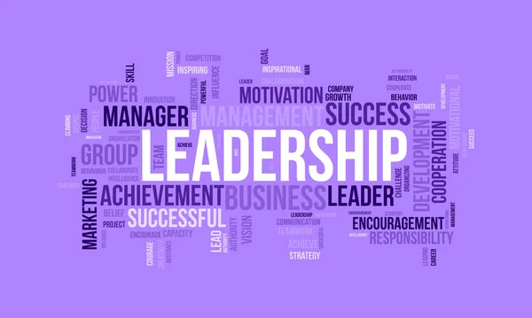 Word Cloud Background Concept Leadership Achieve Your Vision Success Attitude — Stock Vector