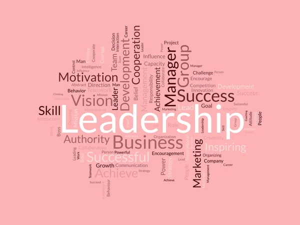 Концепция Облачного Фона Word Leadership Достигните Своего Видения Развитием Успешного — стоковый вектор