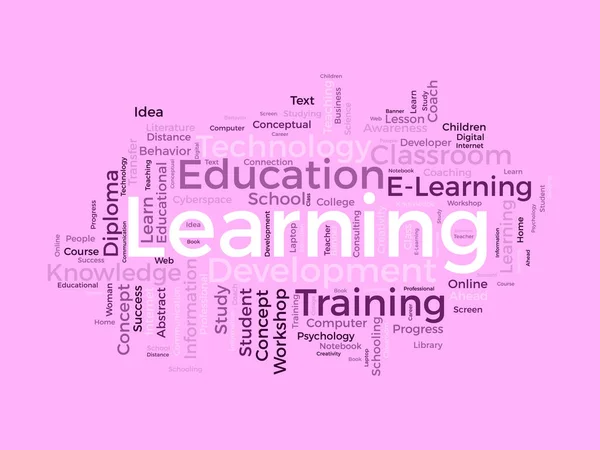 Concepto Fondo Nube Palabras Para Aprendizaje Lección Estudio Conocimientos Educativos — Archivo Imágenes Vectoriales