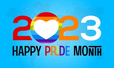 2023 Concept Pride Month transseksüel topluluk kutlama şablonu. Çeşitlilik, homoseksüel, gökkuşağı konsept pankartı.