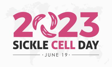2023 Concept World Sickle Cell Day sağlık önleme konsepti taşıyıcı pankart şablonu. Hemoglobin bakımı, teşhis, sağlık tedavisi teması.