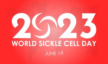 2023 Concept World Sickle Cell Day sağlık önleme konsepti taşıyıcı pankart şablonu. Hemoglobin bakımı, teşhis, sağlık tedavisi teması.