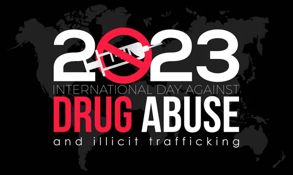 stock vector 2023 Concept International Day Against Drug Abuse and Illicit Trafficking global illicit vector illustration banner template