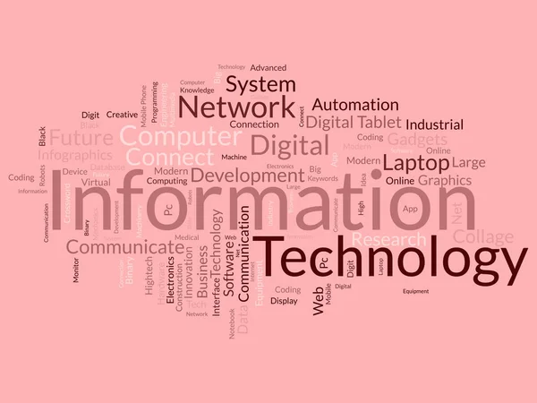 Word Cloud Background Concept Information Technology Computer Network System Use — Stock Vector