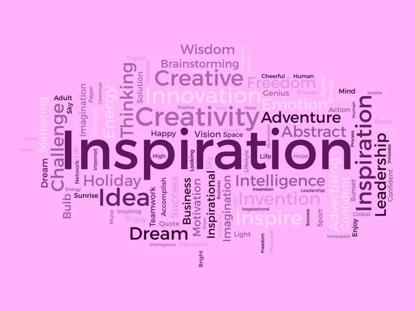 Koncepcja Tła Chmury Słów Dla Inspiracji Kreatywna Innowacja Wyobraźnia Wywiadowcza — Wektor stockowy