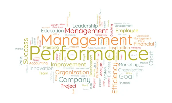 Word Cloud Bakgrund Koncept För Performance Management Arbetstagarnas Engagemang Framsteg — Stock vektor