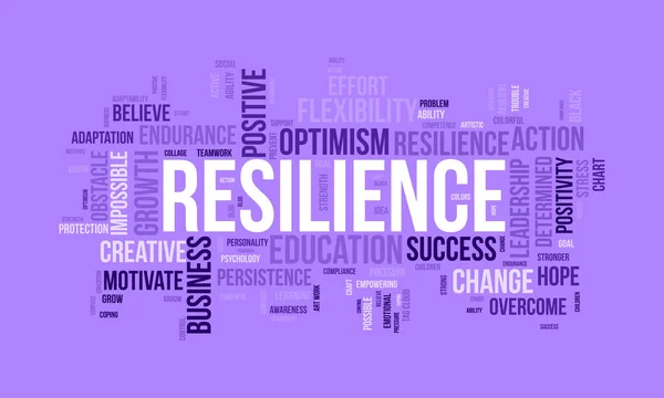 Έννοια Συννεφιού Word Για Resilience Εκπαιδευτική Προσπάθεια Θετικές Αλλαγές Και — Διανυσματικό Αρχείο
