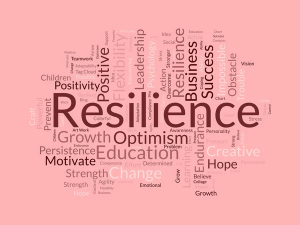 Word Cloud Hintergrundkonzept Für Resilienz Bildungsbemühungen Positive Veränderungen Und Flexibilität — Stockvektor