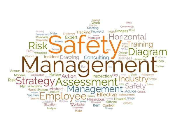 Word Cloud Background Concept Safety Management Strategic Consulting Diagram Effective — Stock Vector