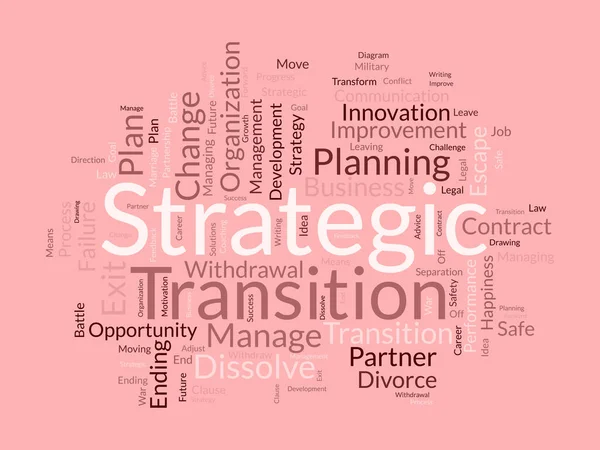 Koncepcja Chmury Słów Dla Strategicznej Transformacji Postępy Planowaniu Biznesowym Rzecz — Wektor stockowy