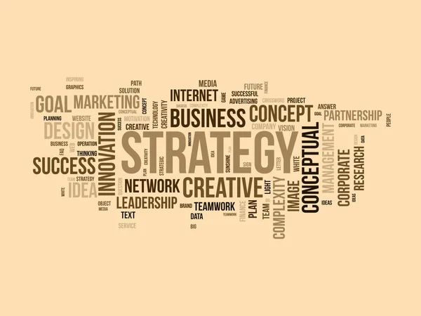 Έννοια Συννεφιού Λέξεων Για Στρατηγική Επιχειρηματική Ιδέα Στρατηγικής Για Την — Διανυσματικό Αρχείο