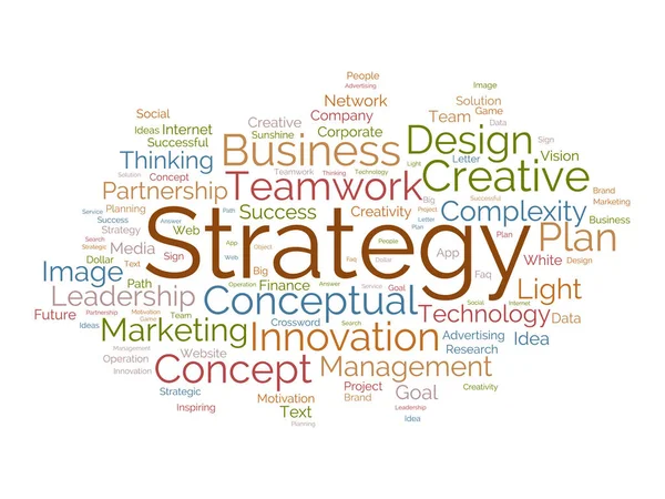 单词云背景概念的战略 企业创新成功战略的概念 矢量说明 — 图库矢量图片