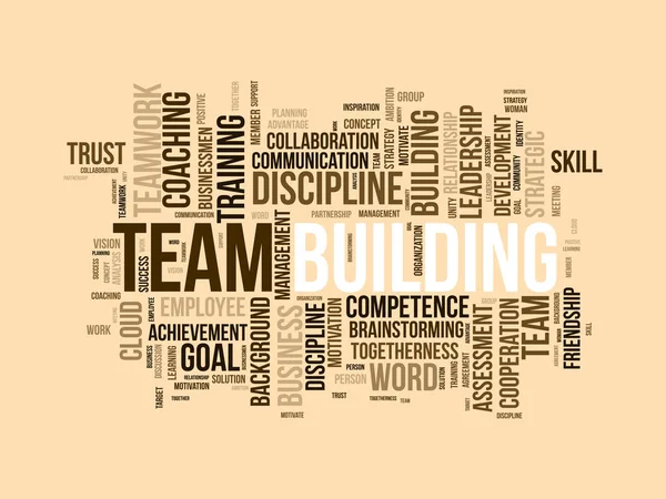 Word Cloud Background Concept Team Building Motivation Coaching Management Business — Stock Vector