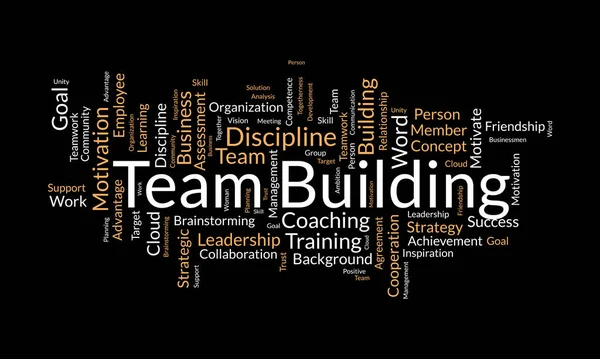 Word Cloud Bakgrund Koncept För Team Building Motivering Coaching Management — Stock vektor