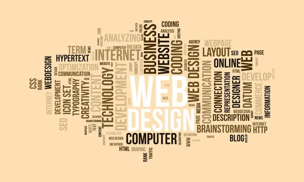 Conceito Fundo Nuvem Palavras Para Web Design Website Optimization Web — Vetor de Stock
