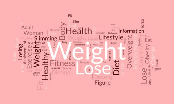 Word Cloud Background Concept Weight Lose Diet Healthy Food Losing — Stock Vector