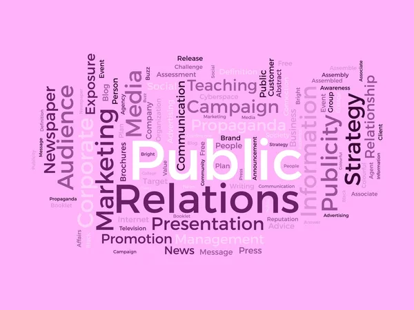 Word Cloud Background Concept Public Relations Business Communication Corporate Campaign — Stock Vector