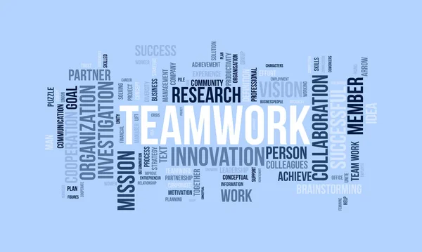 Word Cloud Background Concept Teamwork Business Success Together Partnership Leadership — Stock Vector