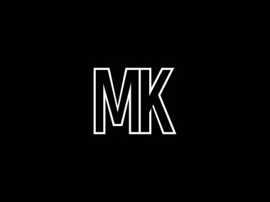 İlk MK harfi Logo Tasarım Şablonu. Monogram veya harf işareti MK logo Tasarımı
