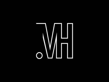 İlk MH harfi Logo Tasarım Şablonu. Monogram ya da harf işareti MH logosu Tasarımı