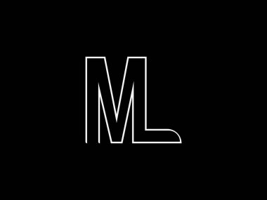 İlk ML harfi Logo Tasarım Şablonu. Monogram veya harf işareti ML logo Tasarımı