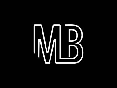 İlk MB harfi Logo Tasarım Şablonu. Monogram veya harf işareti MB logo tasarımı