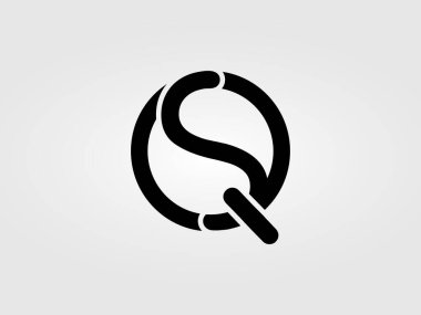 İlk SQ harfi Logo Tasarım Şablonu. Monogram, harf işareti SQ logosu Tasarımı