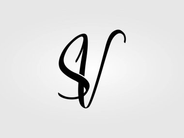 İlk SV harfi Logo Tasarım Şablonu. Monogram, harf işareti SV logo tasarımı