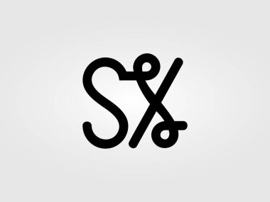 İlk SX, SY harfi logo tasarım vektör şablonu. Monogram, harf işareti SX, SY logo tasarımı