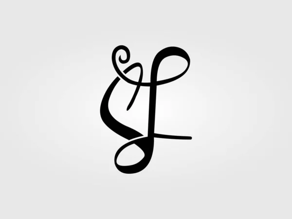 Baş Harf Harf Logo Tasarım Şablonu Monogram Harf Işareti Logo — Stok Vektör