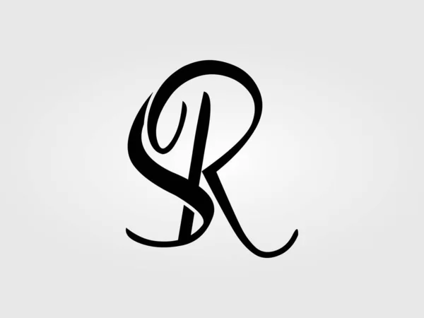 初始Sr字母标志设计向量模板 Monogram Lettermark Logo Design — 图库矢量图片
