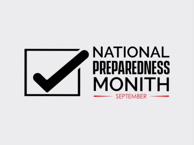 Ulusal Hazırlık Ayı Tüm Tehlikeler için Hazırlık, Güvenlik ve İşbirliği Destekliyor. Vektör illüstrasyon afişi şablonu.