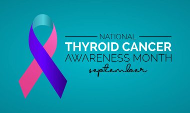 Ulusal Tiroid Kanseri Bilinci Ayı - Umut, Eğitim ve Destek İçin Birleştirme. Yayınlanan Farkındalık vektör şablonu.