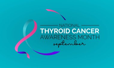 Ulusal Tiroid Kanseri Bilinci Ayı - Umut, Eğitim ve Destek İçin Birleştirme. Yayınlanan Farkındalık vektör şablonu.