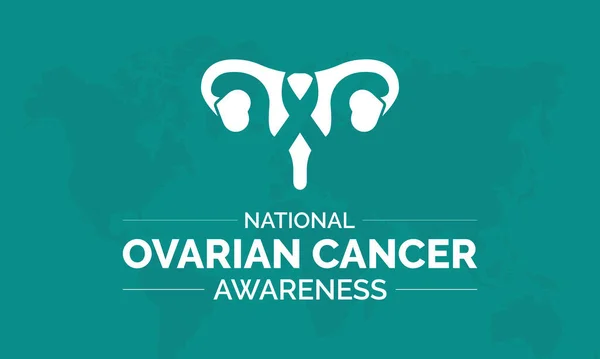 stock vector National Ovarian Cancer Awareness Month vector banner template. Health Care concept of uterus, women disease, sexual prevention vector illustration idea.