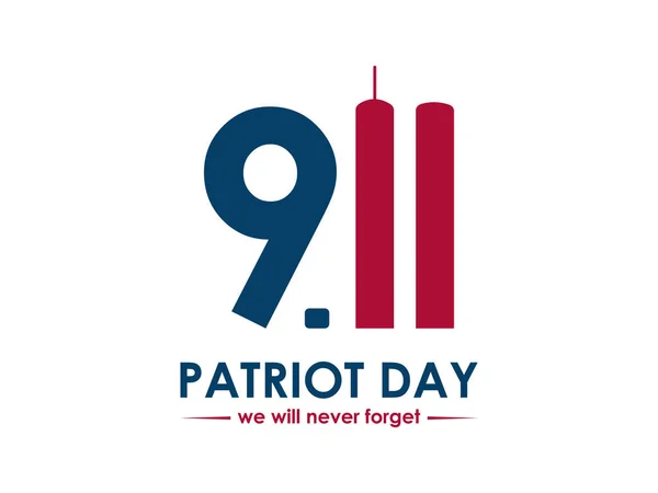Minns September Patriot Day Högtidlighåller Nationell Enighet Motståndskraft Och Ära — Stock vektor