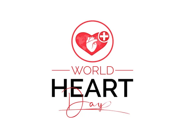 Dia Mundial Coração Promove Bem Estar Cardiovascular Educação Unidade Global —  Vetores de Stock