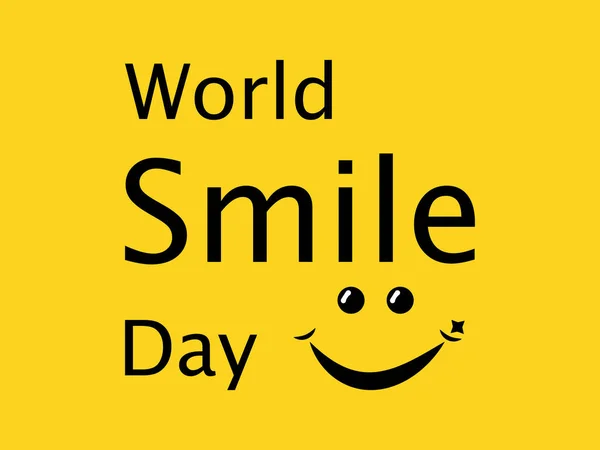 Всесвітній День Посмішки Заохочує Посмішки Сміх Щастя Завтрашнього Світлого Розповсюдження — стоковий вектор